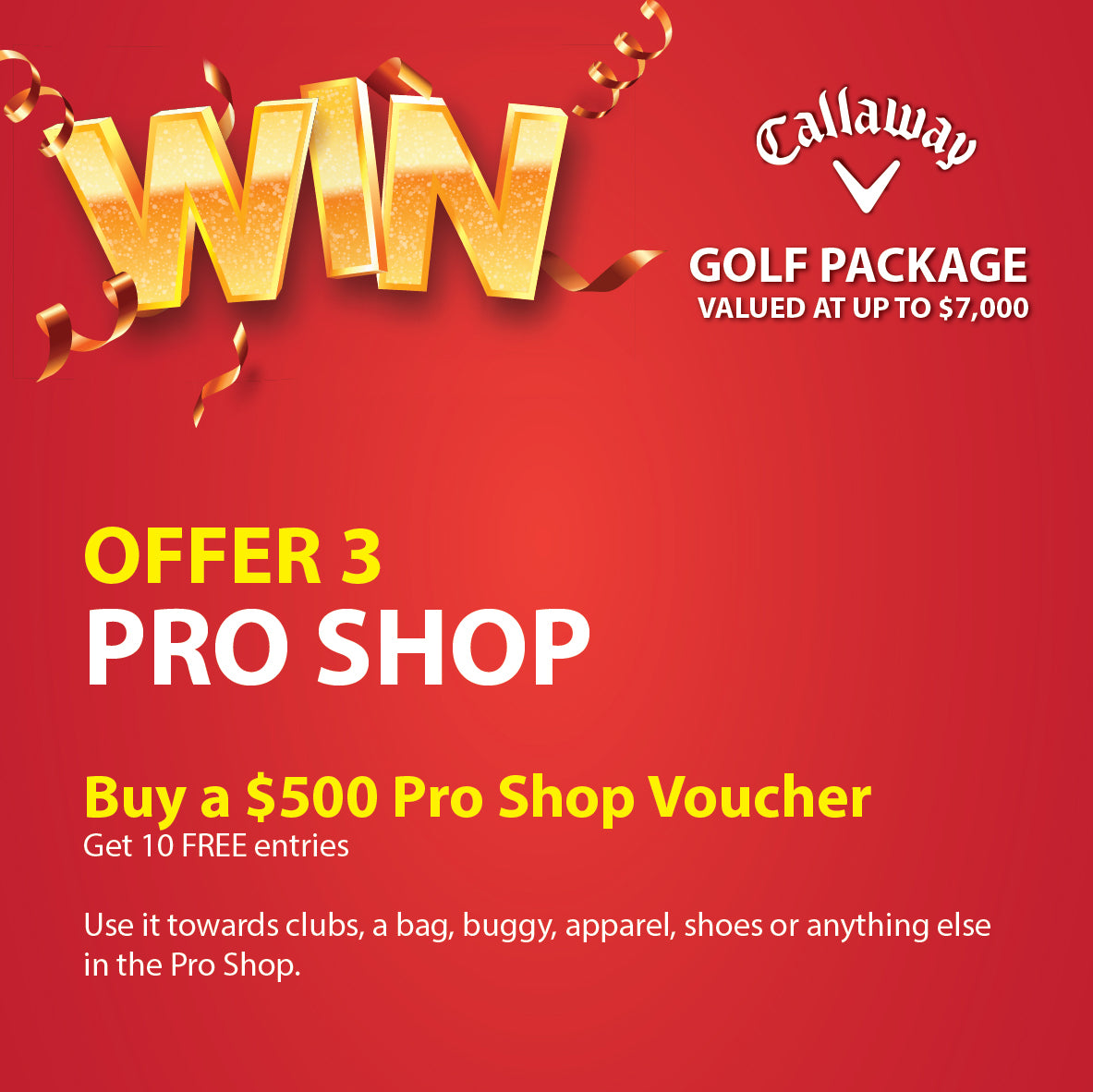 OFFER 3 — PRO SHOP VOUCHER